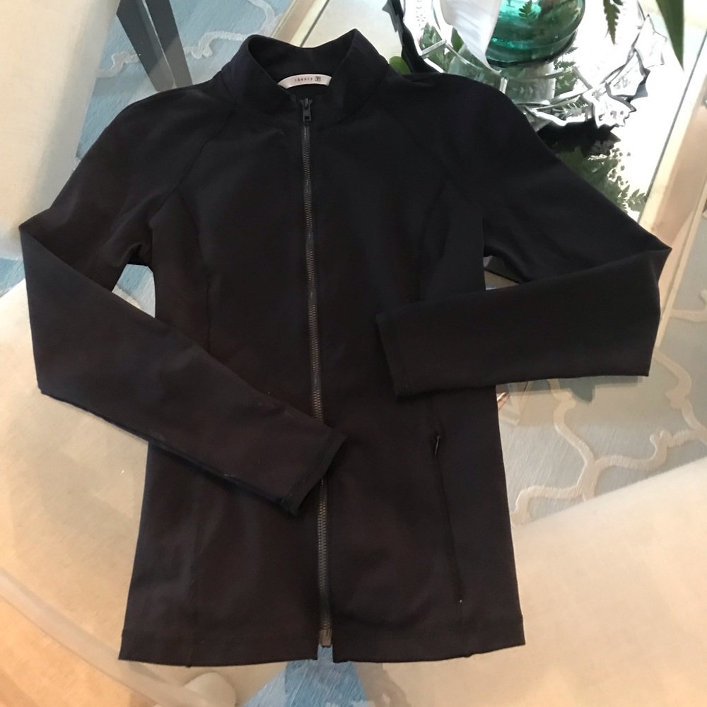 Theory 38 Brand Black Zip-Up Long Sleeve Size S/P